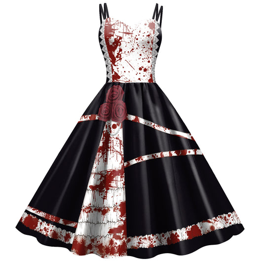 Bloody Halloween Skirt Strap Dress